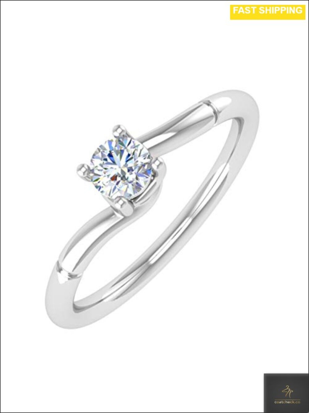 1/4 Carat Diamond Solitaire Engagement Ring 10K Gold